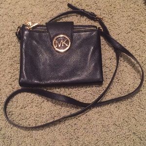 Michael Kors Black Leather Cross Body